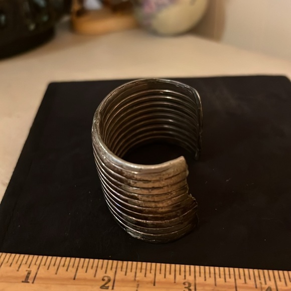 Antique Sterling Silver Cuff Bracelet English - Picture 4 of 5